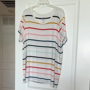 Torrid Women's Short Sleeve Top with Multicolor Stripes